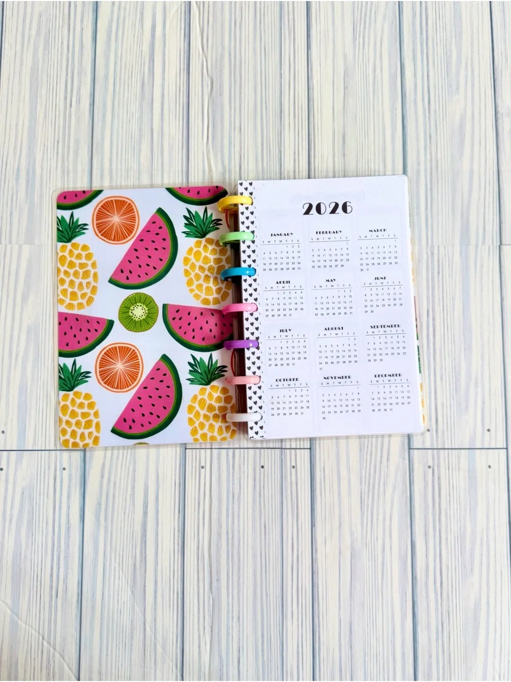 Mini Happy planner size undated tropical Girl plants fruits